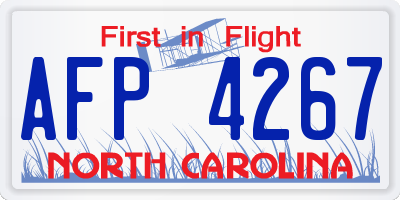 NC license plate AFP4267