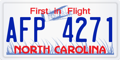 NC license plate AFP4271