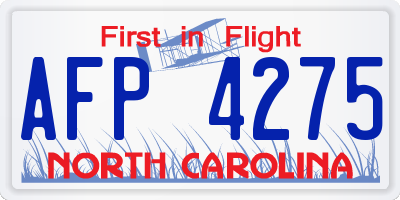 NC license plate AFP4275