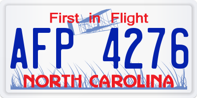 NC license plate AFP4276