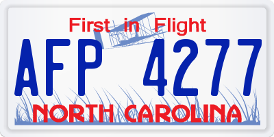 NC license plate AFP4277