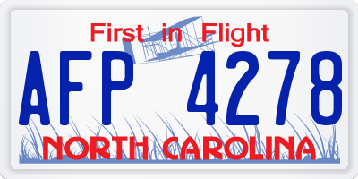 NC license plate AFP4278