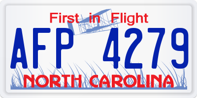 NC license plate AFP4279