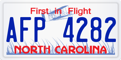 NC license plate AFP4282