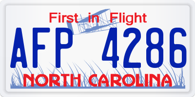 NC license plate AFP4286