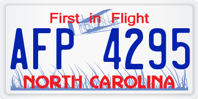 NC license plate AFP4295