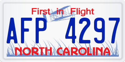 NC license plate AFP4297