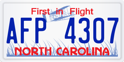 NC license plate AFP4307