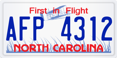 NC license plate AFP4312