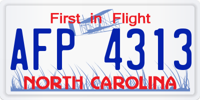 NC license plate AFP4313