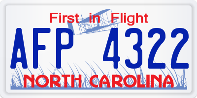 NC license plate AFP4322