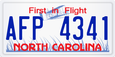 NC license plate AFP4341