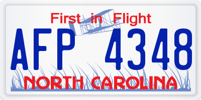 NC license plate AFP4348