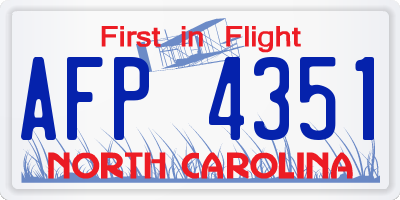 NC license plate AFP4351