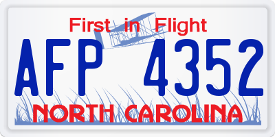 NC license plate AFP4352
