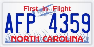 NC license plate AFP4359