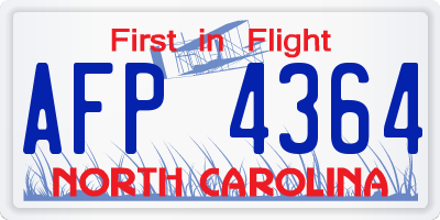 NC license plate AFP4364