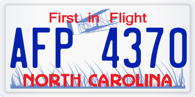 NC license plate AFP4370