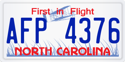 NC license plate AFP4376