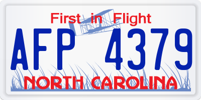 NC license plate AFP4379