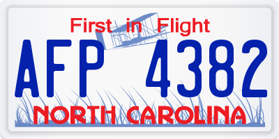 NC license plate AFP4382