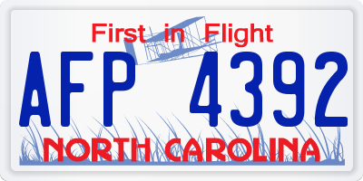 NC license plate AFP4392