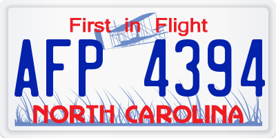 NC license plate AFP4394