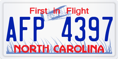 NC license plate AFP4397