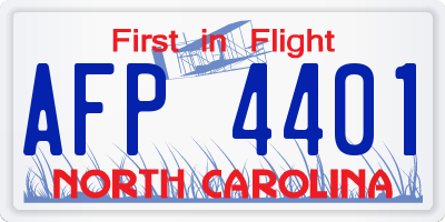 NC license plate AFP4401