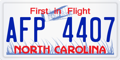NC license plate AFP4407