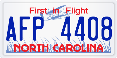 NC license plate AFP4408