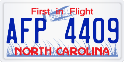 NC license plate AFP4409