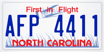 NC license plate AFP4411