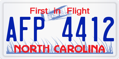 NC license plate AFP4412