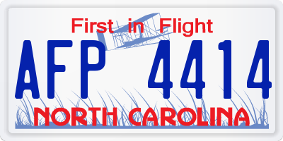 NC license plate AFP4414