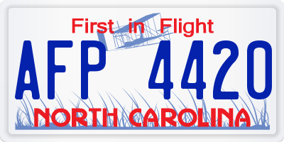 NC license plate AFP4420