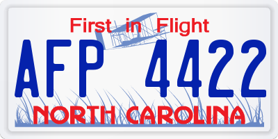 NC license plate AFP4422