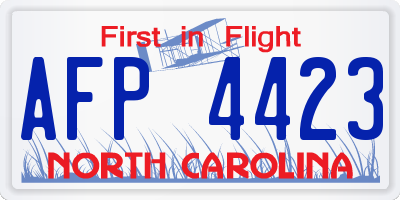 NC license plate AFP4423