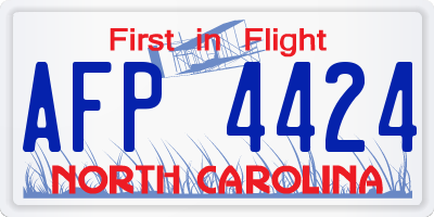 NC license plate AFP4424