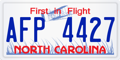 NC license plate AFP4427