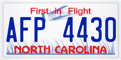 NC license plate AFP4430