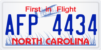 NC license plate AFP4434