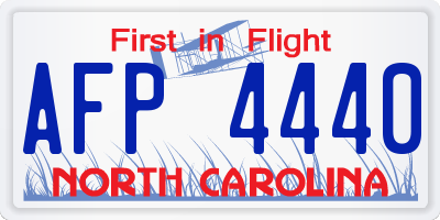 NC license plate AFP4440