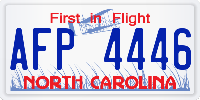 NC license plate AFP4446