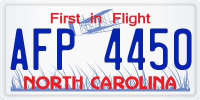 NC license plate AFP4450