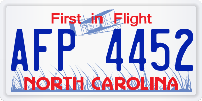 NC license plate AFP4452