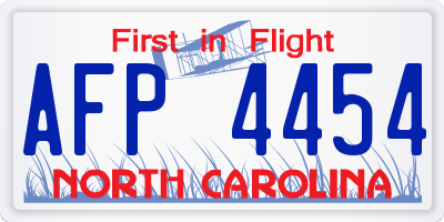 NC license plate AFP4454