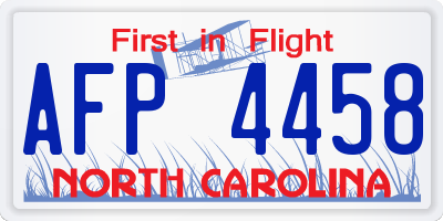 NC license plate AFP4458