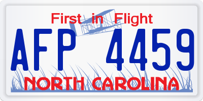 NC license plate AFP4459