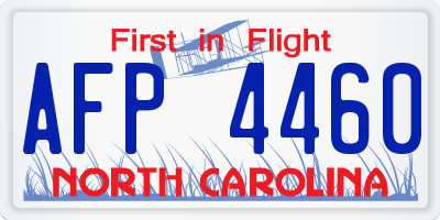 NC license plate AFP4460
